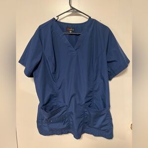 Peaches Uniforms Navy Scrub Top
